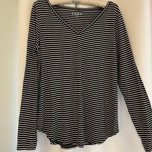 Loft black and white striped long sleeved tee.
